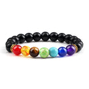 Classic 7 Chakra Energy Bracelet – Natural Volcanic Stone Yoga Meditation Jewelry