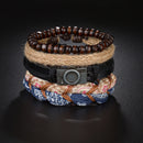 Braided Leather Wrap Bracelet for Men – Vintage Beaded Tribal Wristband with Charms