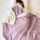 Solid Colour Thickened Double-Sided Lamb Fleece and Tafu Fleece Jacquard Blanket for Home and Office