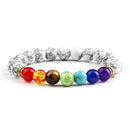Classic 7 Chakra Energy Bracelet – Natural Volcanic Stone Yoga Meditation Jewelry
