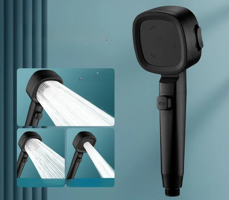 High-Pressure Shower Head – 3 Modes, Water-Saving, One-Key Stop