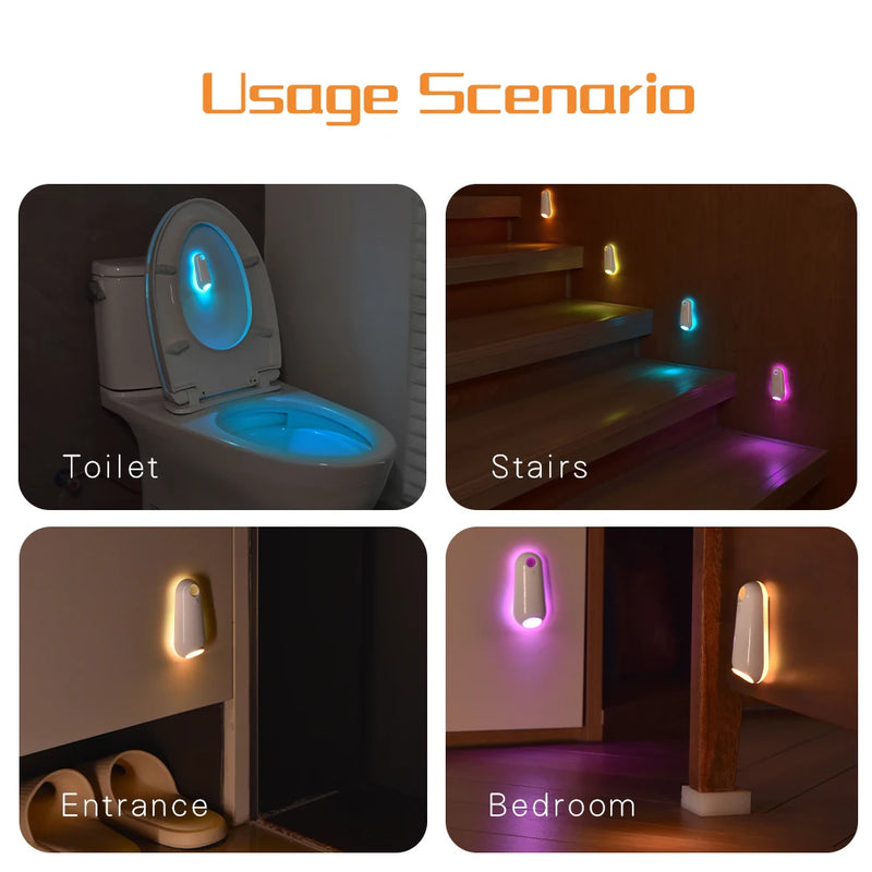 Toilet Night Light With Motion Sensor – RGB 7-Color Changing LED Bowl Light
