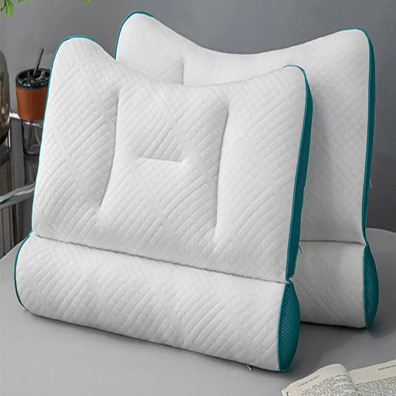 Ergonomic memory foam neck support pillow for side, back and stomach sleepers