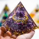Natural Crystal Energy Pyramid – Peridot & Amethyst Reiki Healing Chakra Decor