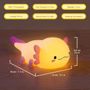 Cute Axolotl Silicone Night Light – Touch-Control Rechargeable Lamp for Kids & Nursery