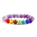 Classic 7 Chakra Energy Bracelet – Natural Volcanic Stone Yoga Meditation Jewelry