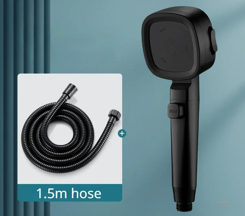High-Pressure Shower Head – 3 Modes, Water-Saving, One-Key Stop