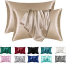 2-Pack Satin Silk Pillowcases for Hair & Skin – Coral, Standard Size, Soft, Anti-Frizz, Easy Care