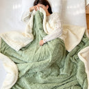 Solid Colour Thickened Double-Sided Lamb Fleece and Tafu Fleece Jacquard Blanket for Home and Office