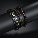 Braided Leather Wrap Bracelet for Men – Vintage Beaded Tribal Wristband with Charms