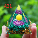Orgone Pyramid Energy Generator With Amethyst And Peridot For Chakra Healing Meditation Room Decor