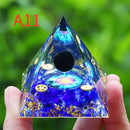 Orgone Pyramid Energy Generator With Amethyst And Peridot For Chakra Healing Meditation Room Decor