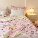 Hello Kitty Plush Reversible Fleece Blanket – Double-Layered Cozy Throw