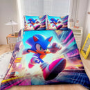 Cartoon 3pcs Duvet Cover Sonic The Hedgehog Kids Bedding Set Comforter Cover Set for Bedroom Decor Teens Children Gifts