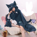Animal Wearable Hooded Blanket Cloak – Soft Coral Fleece Cosplay Shawl