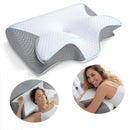 Sleep memory pillow butterfly memory foam neck pillow for cervical support, side and stomach sleeper