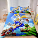 Cartoon 3pcs Duvet Cover Sonic The Hedgehog Kids Bedding Set Comforter Cover Set for Bedroom Decor Teens Children Gifts