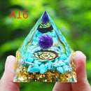 Orgone Pyramid Energy Generator With Amethyst And Peridot For Chakra Healing Meditation Room Decor