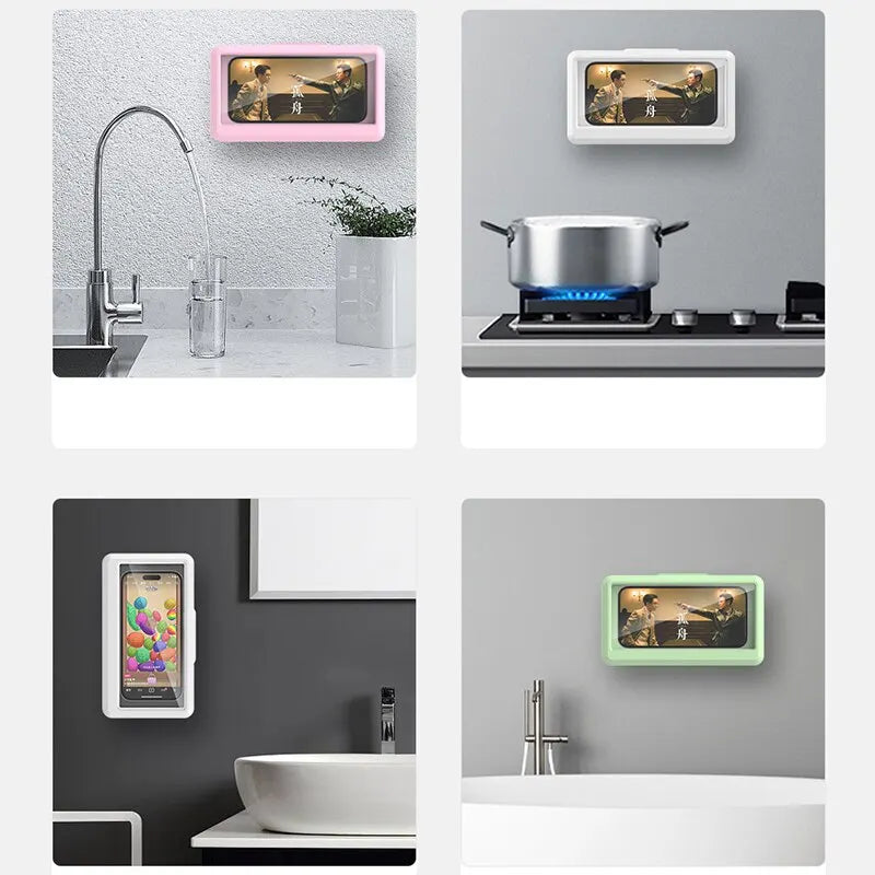 Waterproof Bathroom Phone Holder With Touch Screen – Self-Adhesive