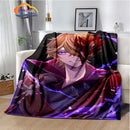 Genshin Impact Flannel Blanket Featuring Tartaglia Zhongli Xiao Kazuha Hutiao Characters