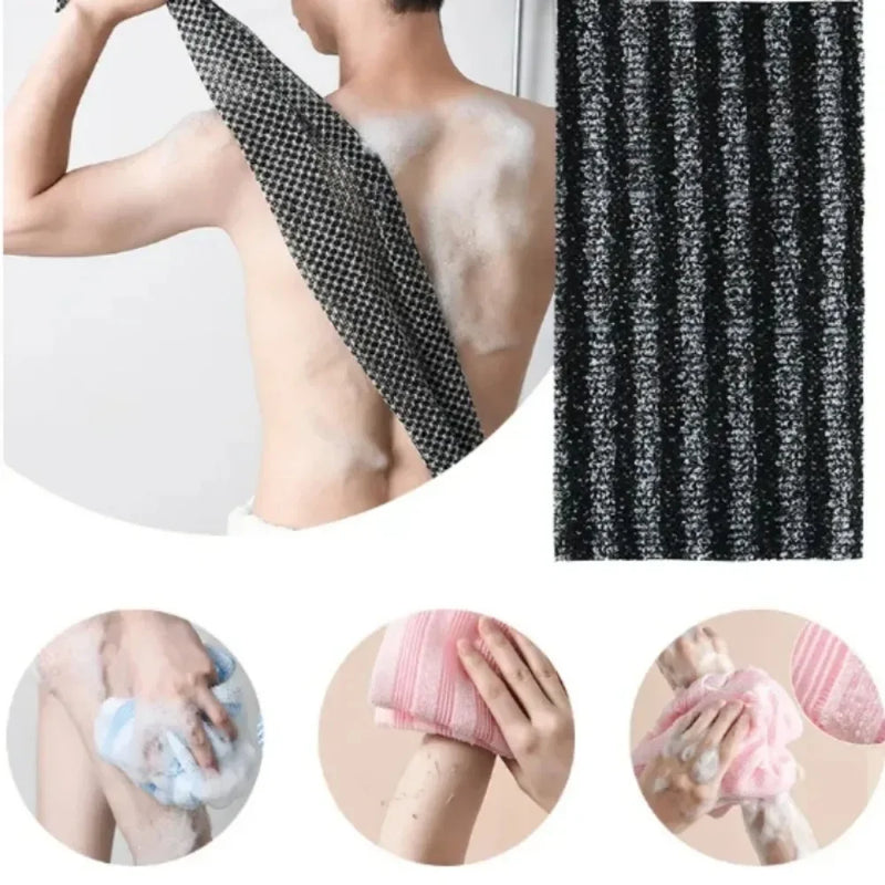 EXFOLIATING NYLON BATH TOWEL – BODY SCRUB WASHCLOTH FOR DEEP CLEANSING AND SMOOTH SKIN
