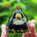 Orgone Pyramid Energy Generator With Amethyst And Peridot For Chakra Healing Meditation Room Decor
