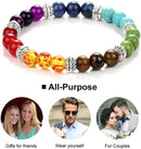 Classic 7 Chakra Energy Bracelet – Natural Volcanic Stone Yoga Meditation Jewelry
