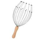 Fingers Head Massager & Scalp Scratcher – Relaxing Massage Tool for Humans & Pets with Wood Handle