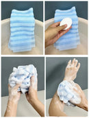Japanese exfoliating bath towel ultra-long back scrubber with dual-sided shower washcloth