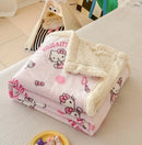 Hello Kitty Plush Reversible Fleece Blanket – Double-Layered Cozy Throw