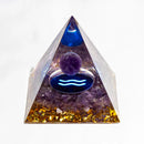 Natural Crystal Energy Pyramid – Peridot & Amethyst Reiki Healing Chakra Decor
