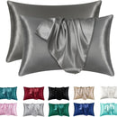 2-Pack Satin Silk Pillowcases for Hair & Skin – Coral, Standard Size, Soft, Anti-Frizz, Easy Care