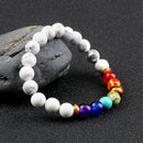 Classic 7 Chakra Energy Bracelet – Natural Volcanic Stone Yoga Meditation Jewelry