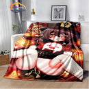 Genshin Impact Flannel Blanket Featuring Tartaglia Zhongli Xiao Kazuha Hutiao Characters