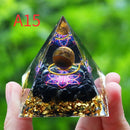 Orgone Pyramid Energy Generator With Amethyst And Peridot For Chakra Healing Meditation Room Decor