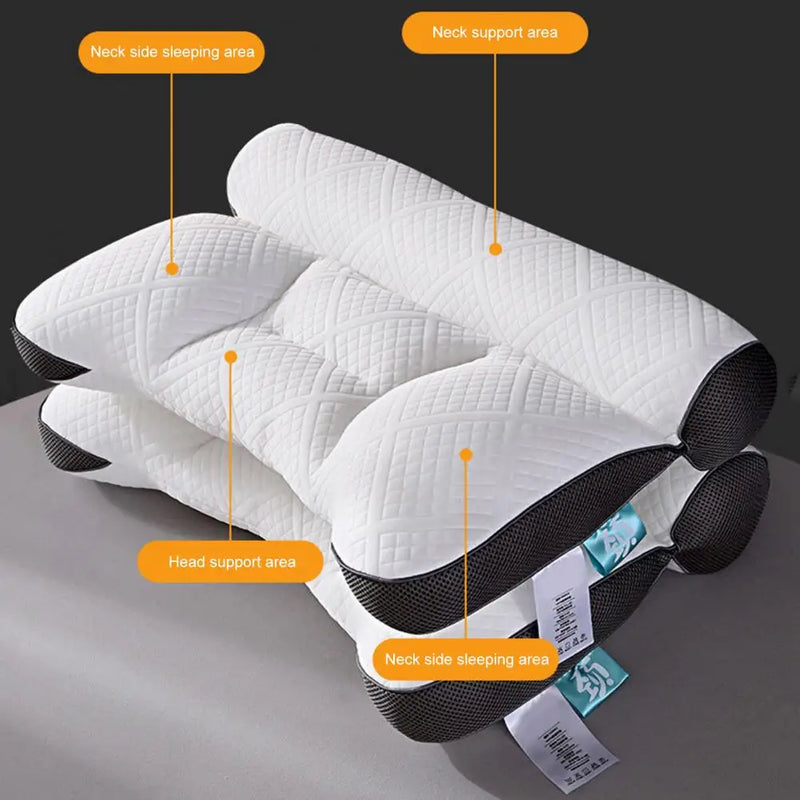 Ergonomic memory foam neck support pillow for side, back and stomach sleepers