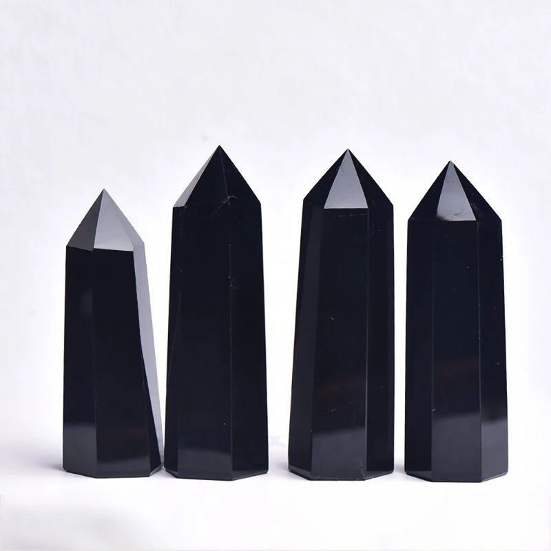 Natural Stone Crystal Point Wand – Rose Quartz, Amethyst, Obsidian & More – Reiki Healing & Home Décor