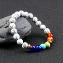 Classic 7 Chakra Energy Bracelet – Natural Volcanic Stone Yoga Meditation Jewelry