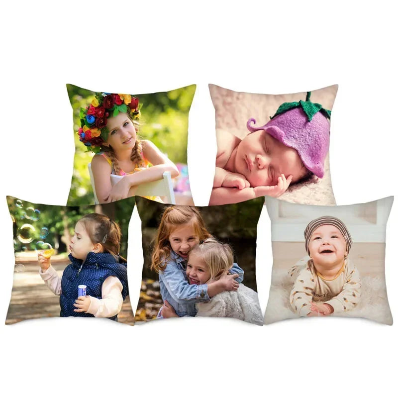 Custom Photo Cushion Cover – Personalized Throw Pillow for Home, Pets, or Weddings