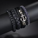 Braided Leather Wrap Bracelet for Men – Vintage Beaded Tribal Wristband with Charms