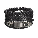 Braided Leather Wrap Bracelet for Men – Vintage Beaded Tribal Wristband with Charms