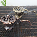 Metal Lotus Incense Burner Bowl with Handle – Antique Style Alloy Holder for Meditation & Decor