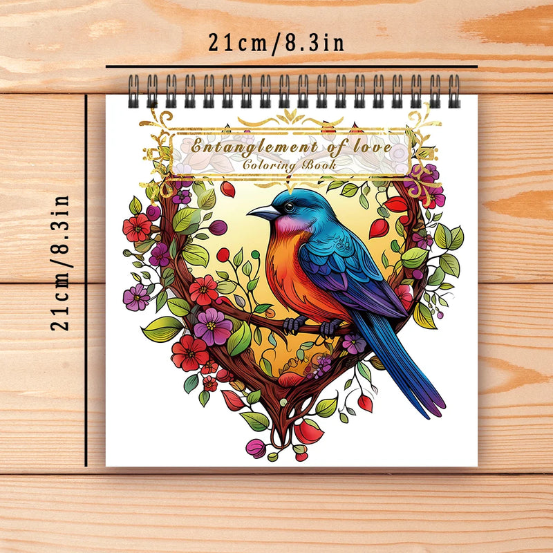 Adult Coloring Book –Women's Spiral Coloring Book, 8.3x8.3 In– Perfect Gift for Birthdays & Holidays