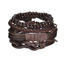 Braided Leather Wrap Bracelet for Men – Vintage Beaded Tribal Wristband with Charms