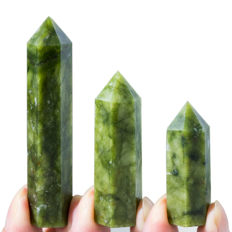 Natural Stone Crystal Point Wand – Rose Quartz, Amethyst, Obsidian & More – Reiki Healing & Home Décor