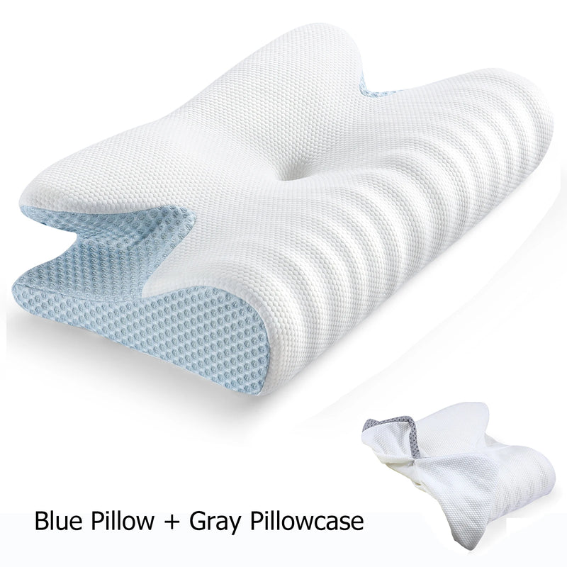 Memory Foam Pillow Bed Orthopedic Rebound Butterfly Shaped for Neck Pain Cervical Neck Stretcher