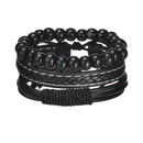 Braided Leather Wrap Bracelet for Men – Vintage Beaded Tribal Wristband with Charms
