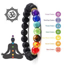 Classic 7 Chakra Energy Bracelet – Natural Volcanic Stone Yoga Meditation Jewelry