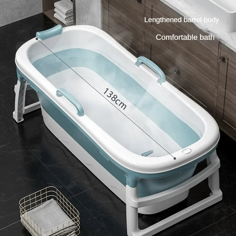 Foldable Adult Bathtub – Thickened Full Body Plastic Soaking Tub for Home Use