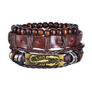 Braided Leather Wrap Bracelet for Men – Vintage Beaded Tribal Wristband with Charms